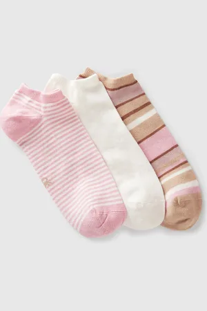 Benetton Benetton, Three Pairs Of Stretch Cotton Blend Socks, size 5-8, , Women