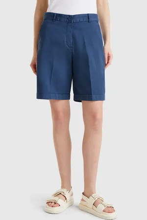 Benetton Benetton, Bermudas With Cuff In Stretch Cotton, size, , Women