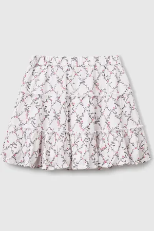 Benetton Benetton, Floral Mini Skirt With Ruffle, size 2XL, , Kids