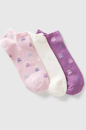 Benetton Benetton, Three Pairs Of Stretch Cotton Blend Socks, size 3-4, , Women