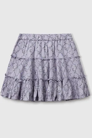 Benetton Benetton, Floral Mini Skirt With Ruffle, size 2XL, , Kids