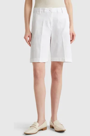 Benetton Benetton, Bermudas With Cuff In Stretch Cotton, size, , Women
