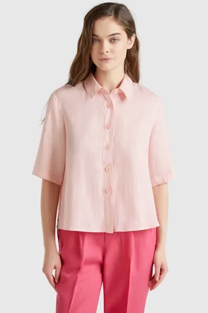 Benetton Benetton, Short Shirt In Pure Linen, size XS, , Women