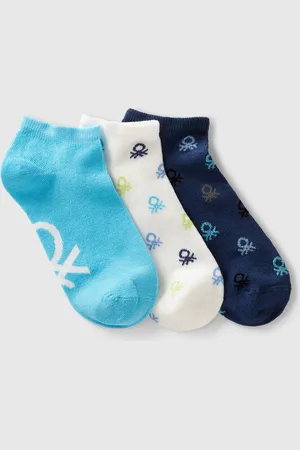 Benetton Benetton, Three Pairs Of Socks With Logos, size 11-12, , Kids