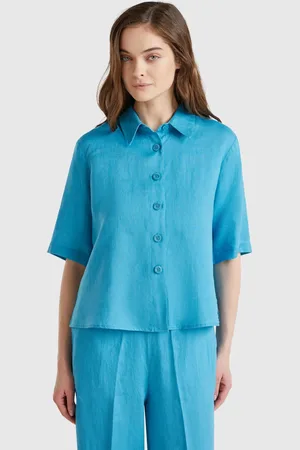 Benetton Benetton, Short Shirt In Pure Linen, size XS, , Women