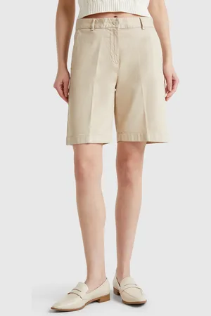 Benetton Benetton, Bermudas With Cuff In Stretch Cotton, size, , Women