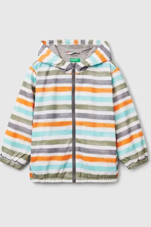 Benetton Benetton, Lightweight Striped Jacket With Hood, size 3-4, , Kids