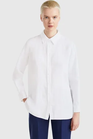 Benetton Benetton, Long Shirt In Pure Linen, size S, , Women