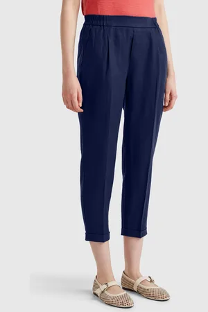 Benetton Benetton, Cropped Trousers In 100% Linen, size S, , Women