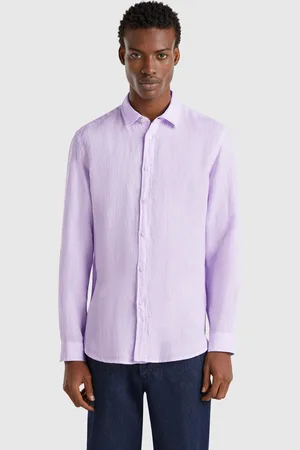 Benetton Benetton, Patterned Shirt In Pure Linen, size S, , Men