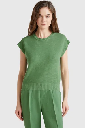 Benetton Benetton, Vest In Cotton And Linen Blend, size L, , Women