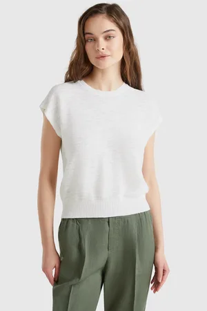 Benetton Benetton, Vest In Cotton And Linen Blend, size L, , Women