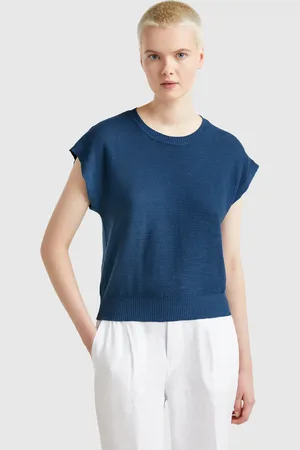 Benetton Benetton, Vest In Cotton And Linen Blend, size L, , Women