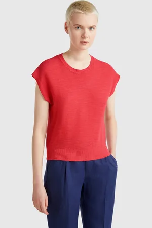 Benetton Benetton, Vest In Cotton And Linen Blend, size XL, , Women