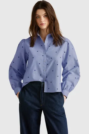 Benetton Benetton, Shirt With Flower Embroidery, size XS, , Women