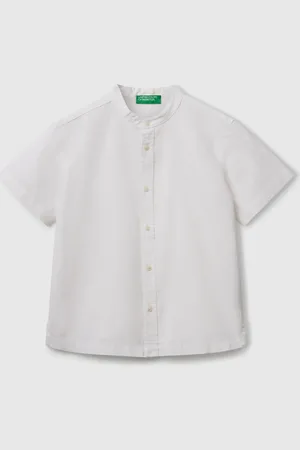 Benetton Benetton, Short Sleeve Mandarin Collar Shirt, size M, , Kids