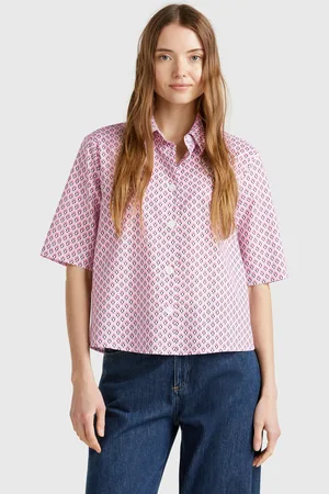 Benetton Benetton, Patterned Shirt In Lightweight Cotton, size XL, , Women