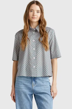 Benetton Benetton, Patterned Shirt In Lightweight Cotton, size L, , Women