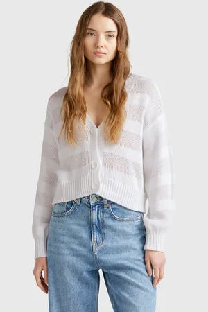 Benetton Benetton, 100% Cotton Knit Cardigan, size M, , Women