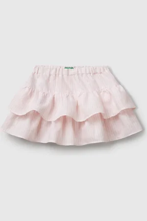 Benetton Benetton, Floral Skirt With Flounces, size 18-24, , Kids