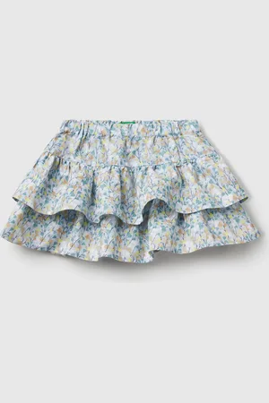 Benetton Benetton, Floral Skirt With Flounces, size 12-18, , Kids
