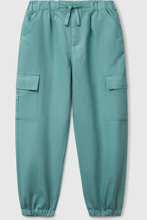 Benetton Benetton, Cargo Fit Trousers In Linen Blend, size XL, , Kids