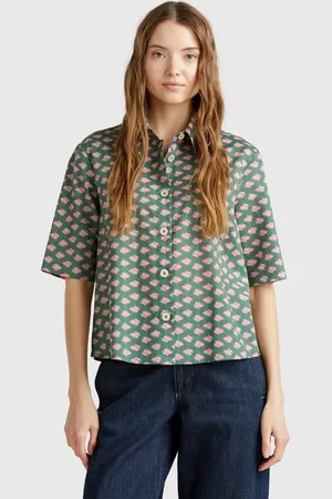 Benetton Benetton, Patterned Shirt In Lightweight Cotton, size S, , Women