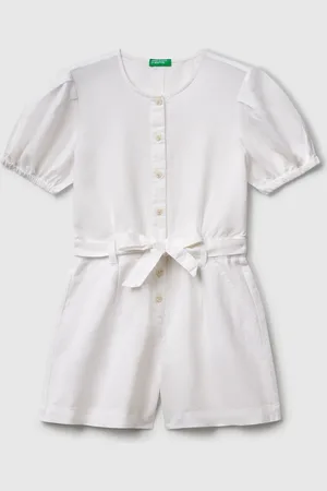 Benetton Benetton, Jumpsuit With Sash In Linen Blend, size 3XL, , Kids