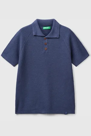 Benetton Benetton, Short Sleeve Polo In Linen Blend, size L, , Kids