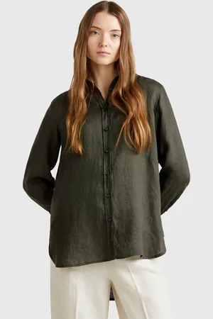 Benetton Benetton, Long Shirt In Pure Linen, size S, , Women