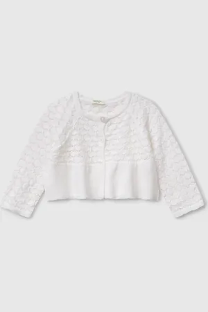 Benetton Benetton, Textured Cardigan In Linen Blend, size 1-3, , Kids