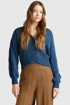 Benetton Benetton, 100% Cotton Knit Cardigan, size M, , Women
