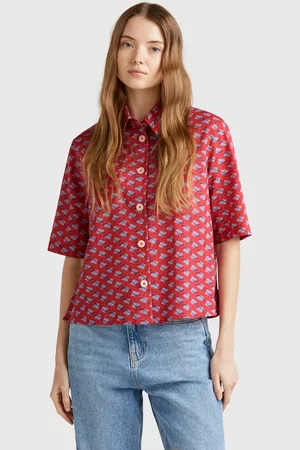 Benetton Benetton, Patterned Shirt In Lightweight Cotton, size M, , Women