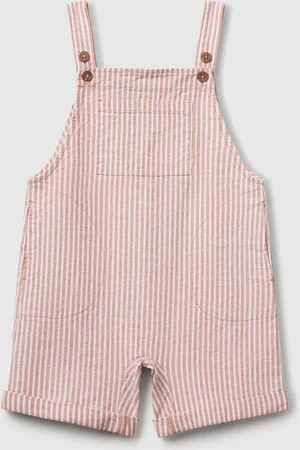 Benetton Benetton, Striped Dungarees In Linen Blend, size 3-4, , Kids