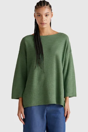 Benetton Benetton, Sweater In Linen Blend With 3/4 Sleeves, size L, , Women