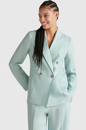 Benetton Benetton, Double-breasted Jacket In Pure Linen, size, , Women