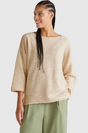 Benetton Benetton, Sweater In Linen Blend With 3/4 Sleeves, size L, , Women