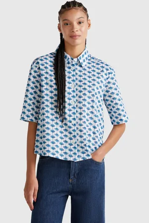 Benetton Benetton, Patterned Shirt In Lightweight Cotton, size XXS, , Women