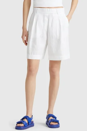 Benetton Benetton, 100% Linen Bermudas, size L, , Women