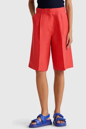 Benetton Benetton, Knee-length Bermudas In Linen Blend, size, , Women