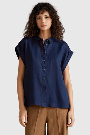 Benetton Benetton, Regular Fit Shirt In Pure Linen, size XS, , Women