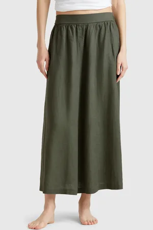 Benetton Benetton, Long Skirt In Pure Linen, size S, , Women