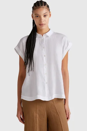 Benetton Benetton, Regular Fit Shirt In Pure Linen, size M, , Women
