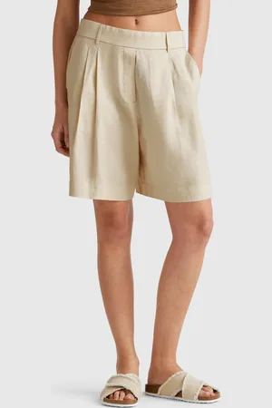 Benetton Benetton, 100% Linen Bermudas, size L, , Women