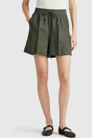 Benetton Benetton, Shorts With Drawstring In Pure Linen, size XS, , Women