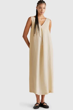 Benetton Benetton, Sleeveless Dress In Pure Linen, size S, , Women
