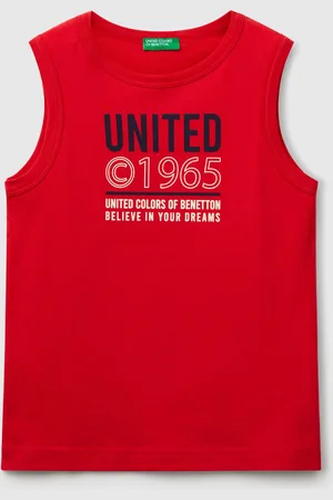 Benetton Benetton, Tank Top In 100% Organic Cotton With Logo, size 2XL, , Kids