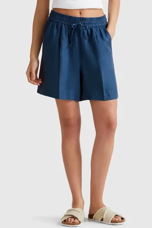 Benetton Benetton, Shorts With Drawstring In Pure Linen, size L, , Women