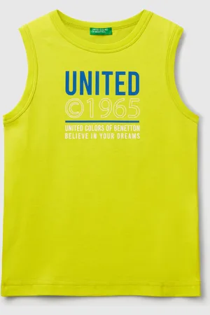 Benetton Benetton, Tank Top In 100% Organic Cotton With Logo, size XL,, Kids