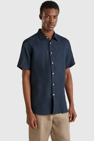 Benetton Benetton, Short Sleeve Shirt In Pure Linen, size S, , Men